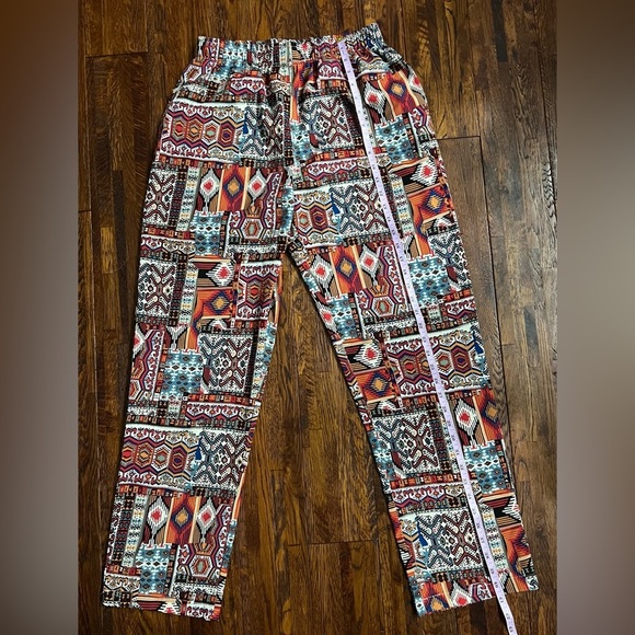 BDG Urban Outfitters Geometric Pull-on Pant in Red / Multicolor in Small - Picture 3 of 8